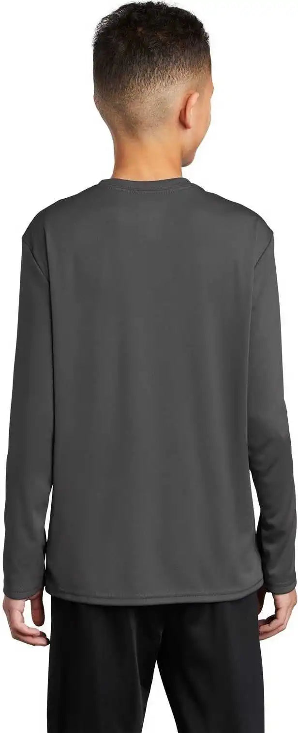 Port & Company Pc380yls Youth Long Sleeve Performance Tee Charcoal