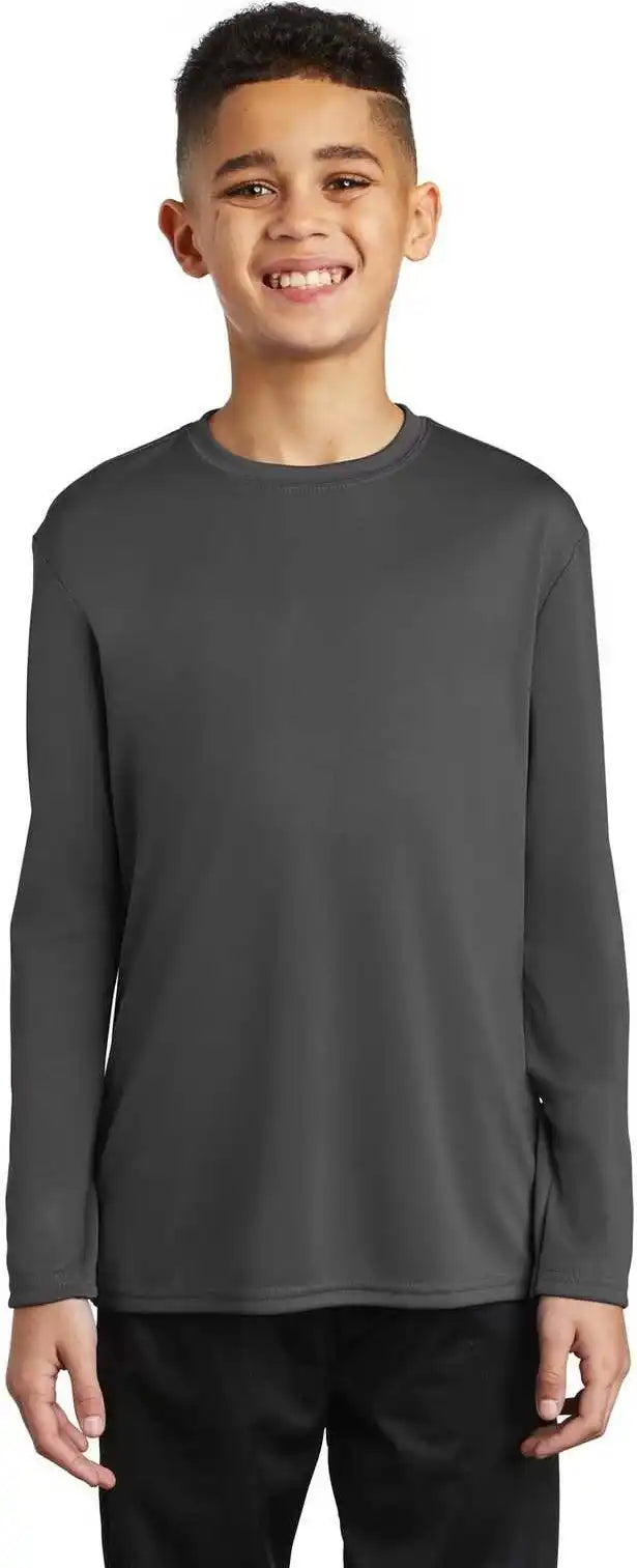 Port & Company Pc380yls Youth Long Sleeve Performance Tee - Charcoal