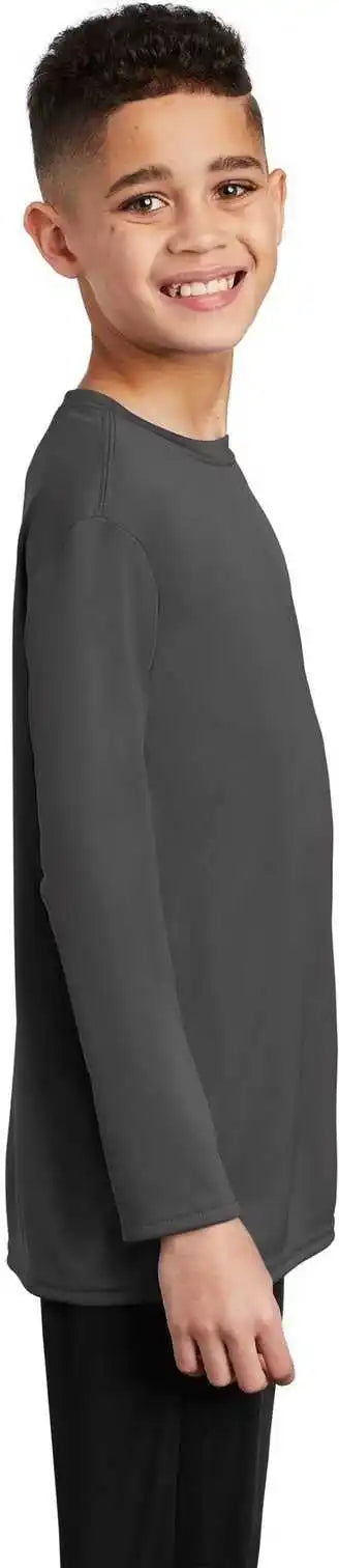 Port & Company Pc380yls Youth Long Sleeve Performance Tee - Charcoal