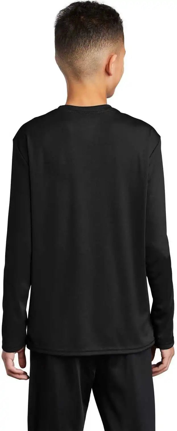 Port & Company Pc380yls Youth Long Sleeve Performance Tee Jet Black