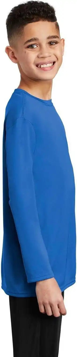 Port &amp; Company Pc380yls Youth Long Sleeve Performance Tee - Royal