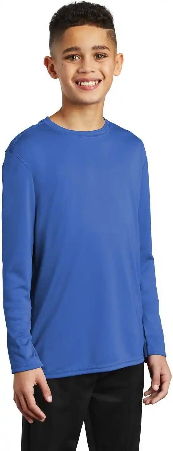 Port &amp; Company Pc380yls Youth Long Sleeve Performance Tee - Royal