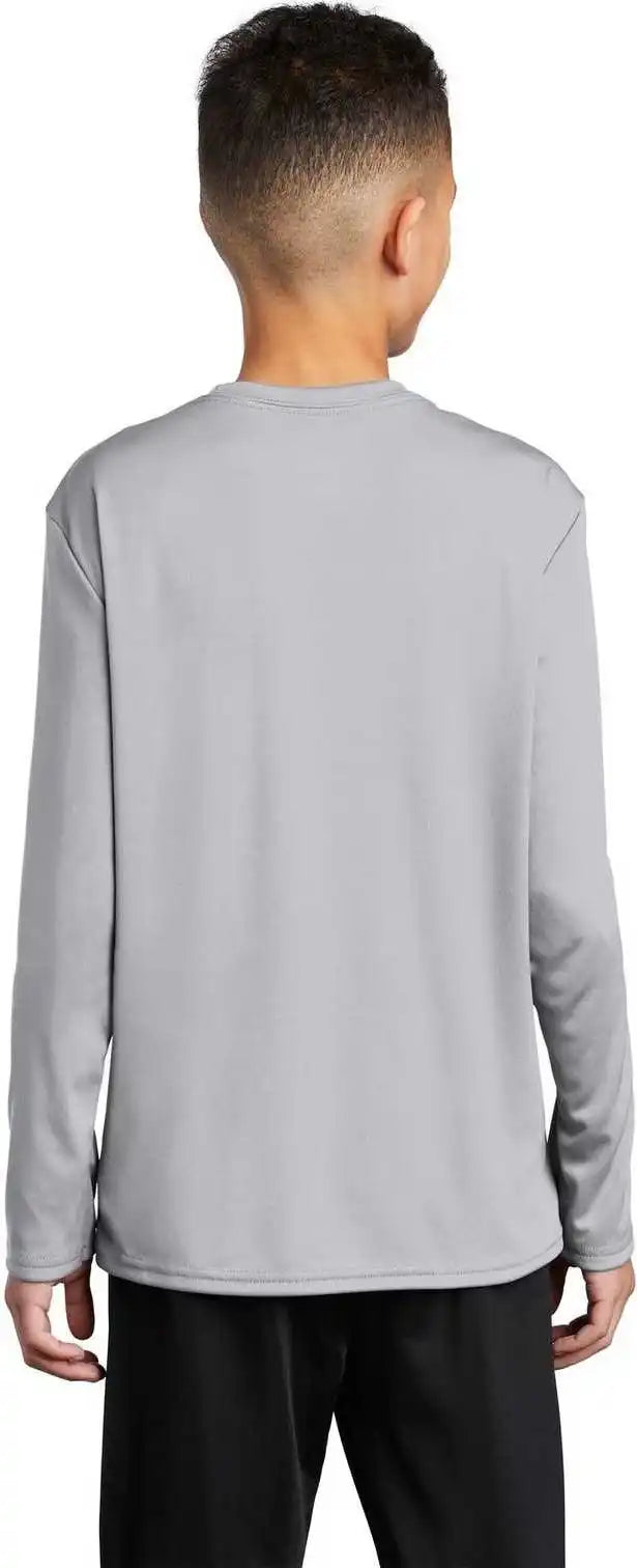 Port & Company Pc380yls Youth Long Sleeve Performance Tee Silver