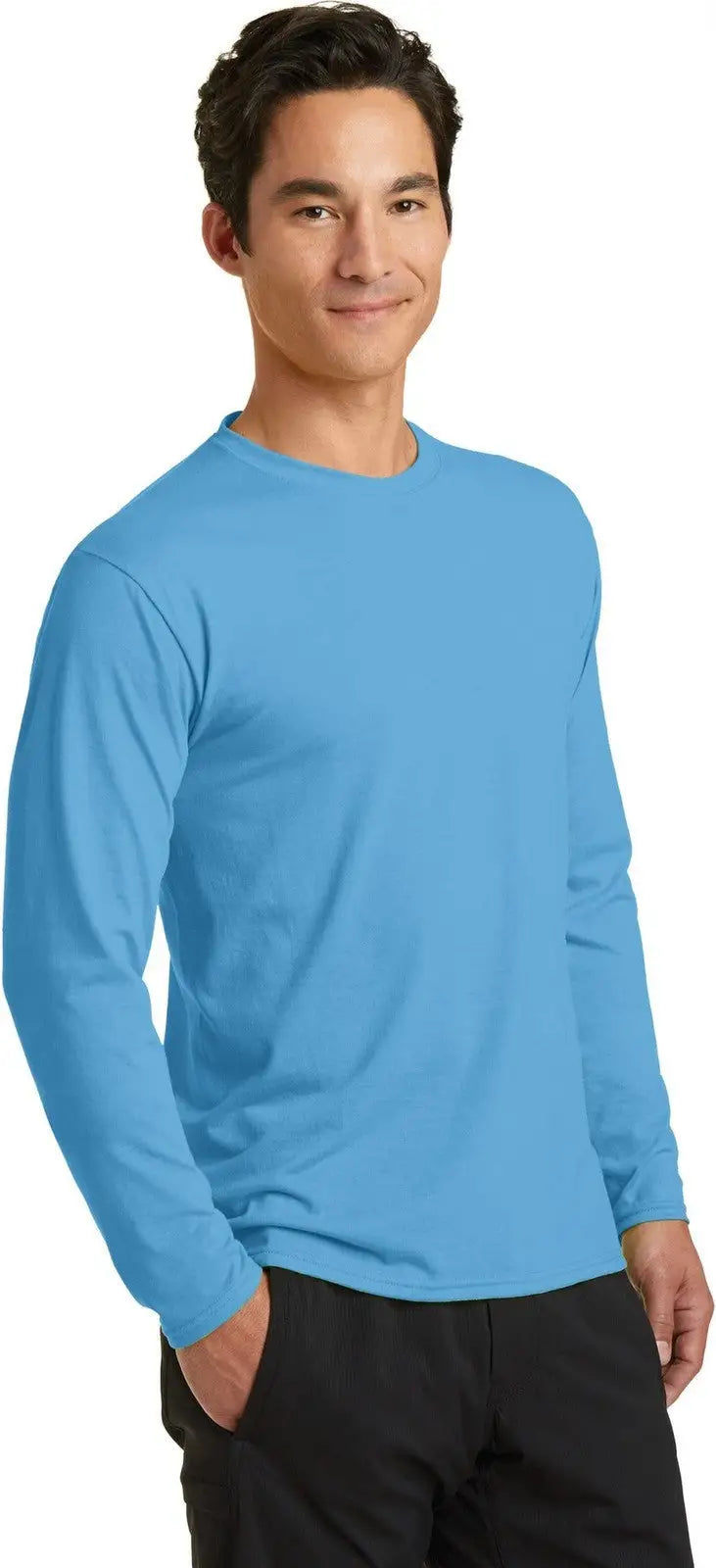 Port & Company Pc381ls co Long Sleeve Performance Blend Tee - Aquatic Blue