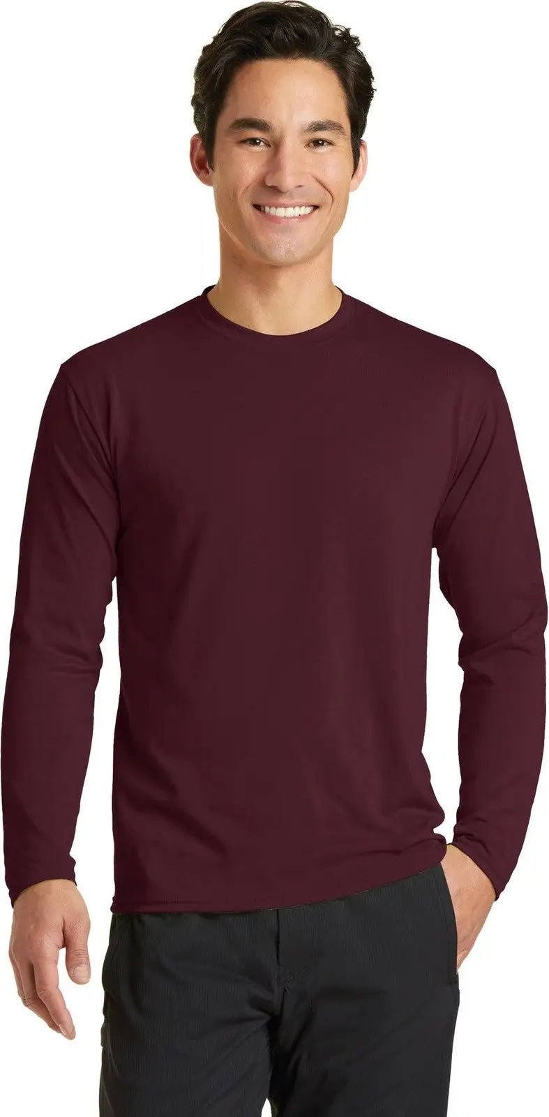 Port & Company Pc381ls co Long Sleeve Performance Blend Tee - Athletic Maroon - Adult s