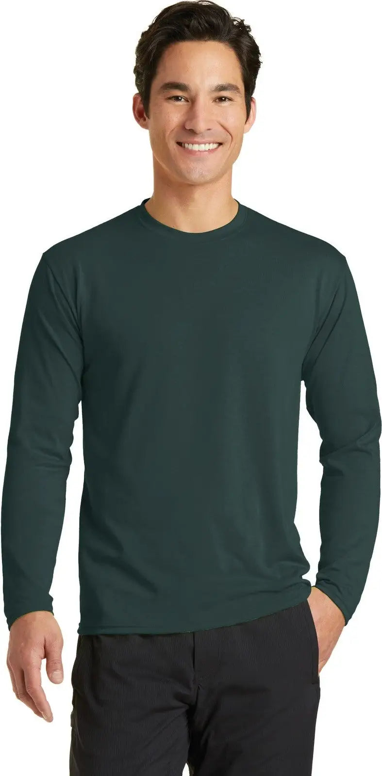 Port & Company Pc381ls co Long Sleeve Performance Blend Tee - Dark Green - Adult s