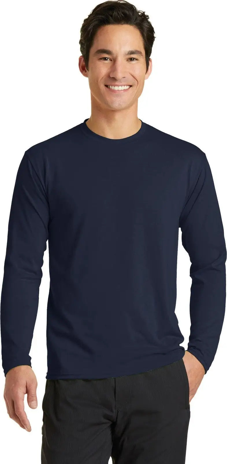 Port & Company Pc381ls co Long Sleeve Performance Blend Tee - Deep Navy - Adult s