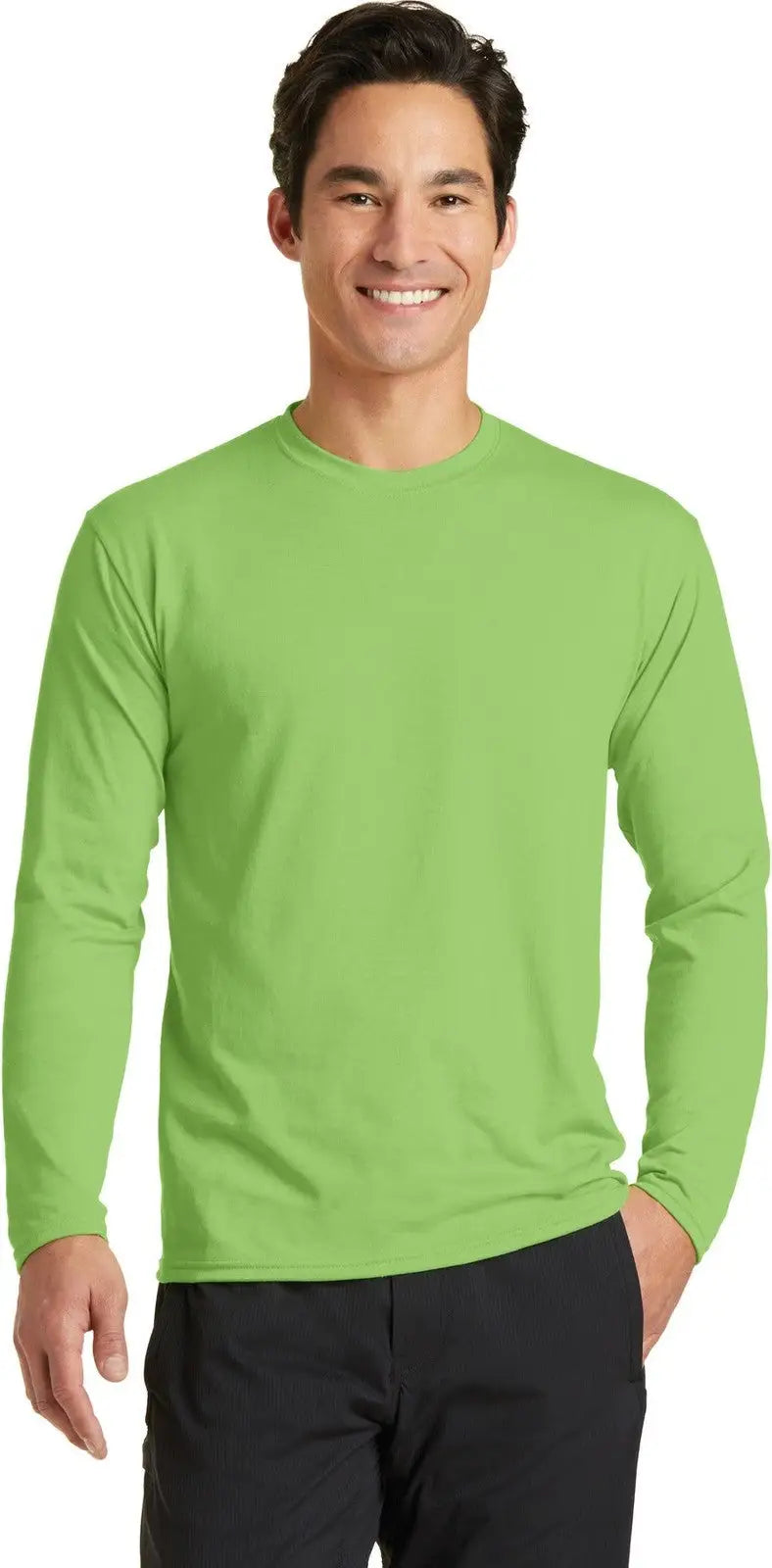 Port & Company Pc381ls co Long Sleeve Performance Blend Tee - Lime - Adult s