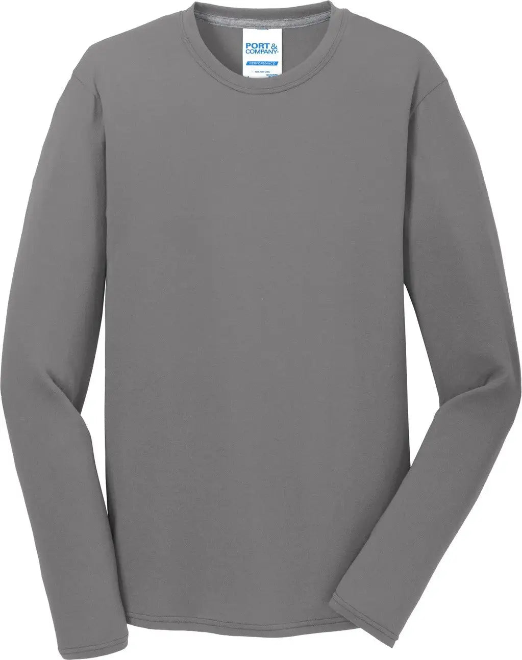 Port & Company Pc381ls co Long Sleeve Performance Blend Tee - Medium Gray