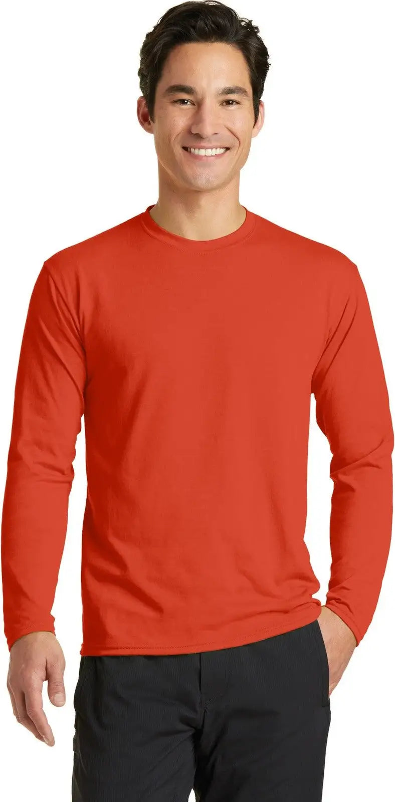 Port & Company Pc381ls co Long Sleeve Performance Blend Tee - Orange - Adult s