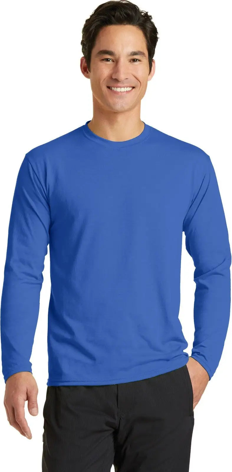 Port & Company Pc381ls co Long Sleeve Performance Blend Tee - True Royal - Adult s