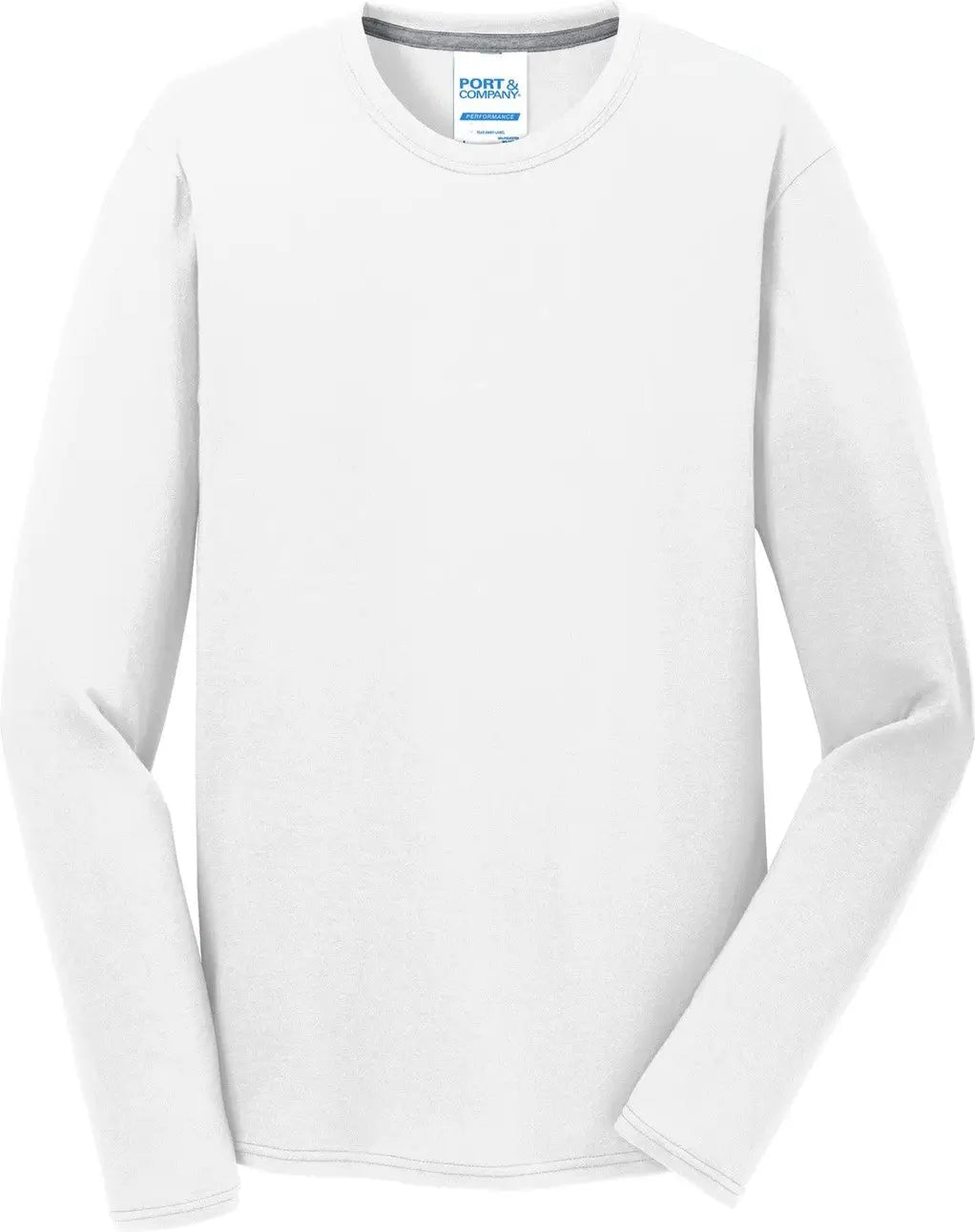 Port & Company Pc381ls co Long Sleeve Performance Blend Tee - White