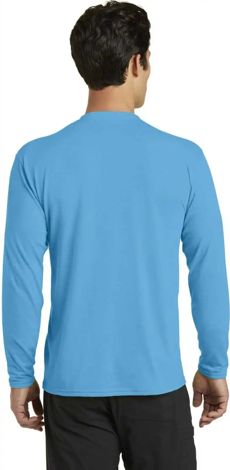 Port & Company Pc381ls Long Sleeve Performance Blend Tee - Aquatic Blue