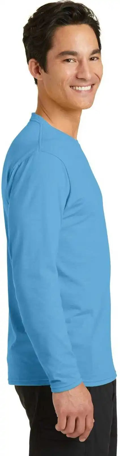 Port & Company Pc381ls Long Sleeve Performance Blend Tee - Aquatic Blue