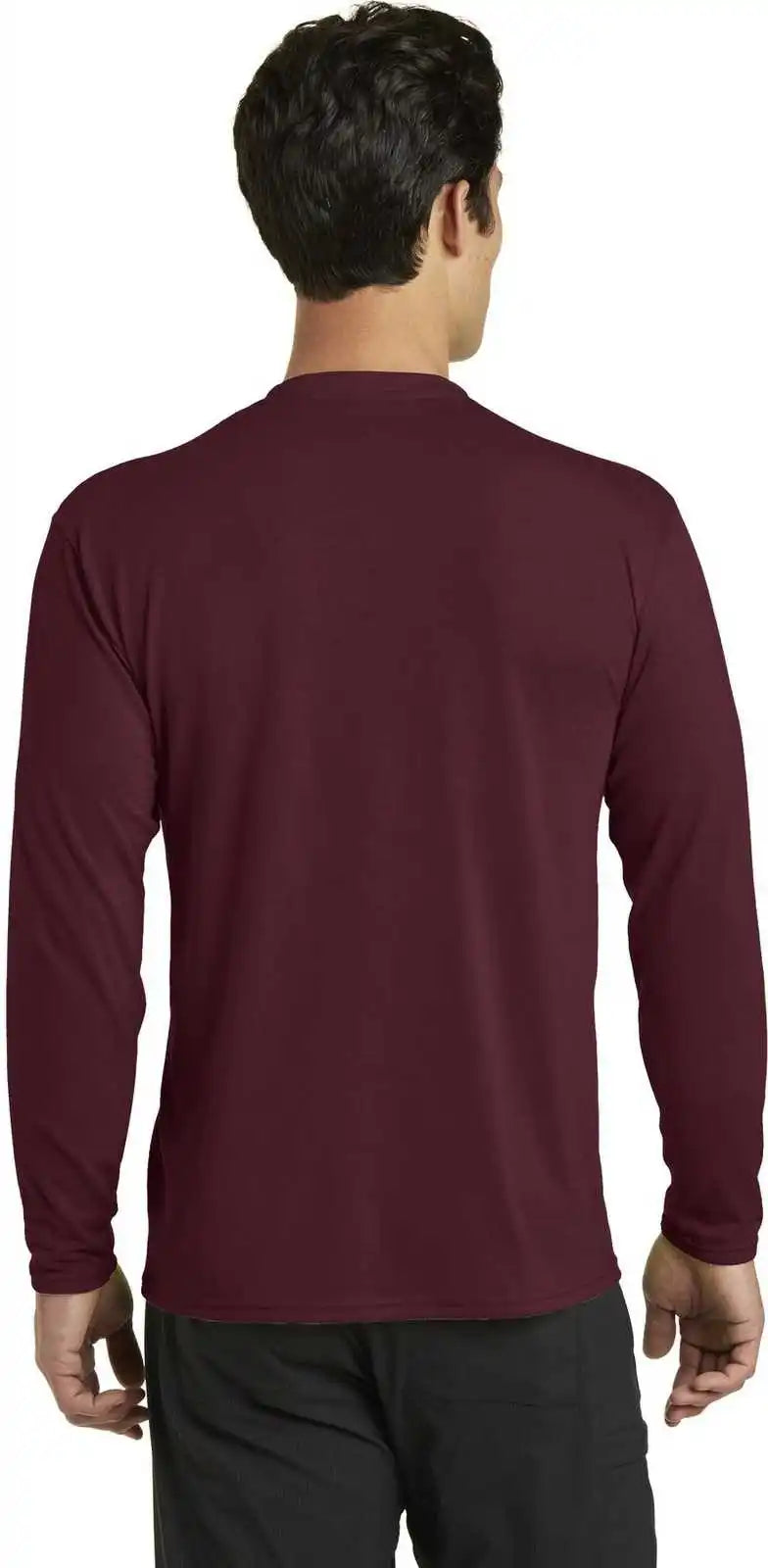 Port & Company Pc381ls Long Sleeve Performance Blend Tee Athletic Maroon