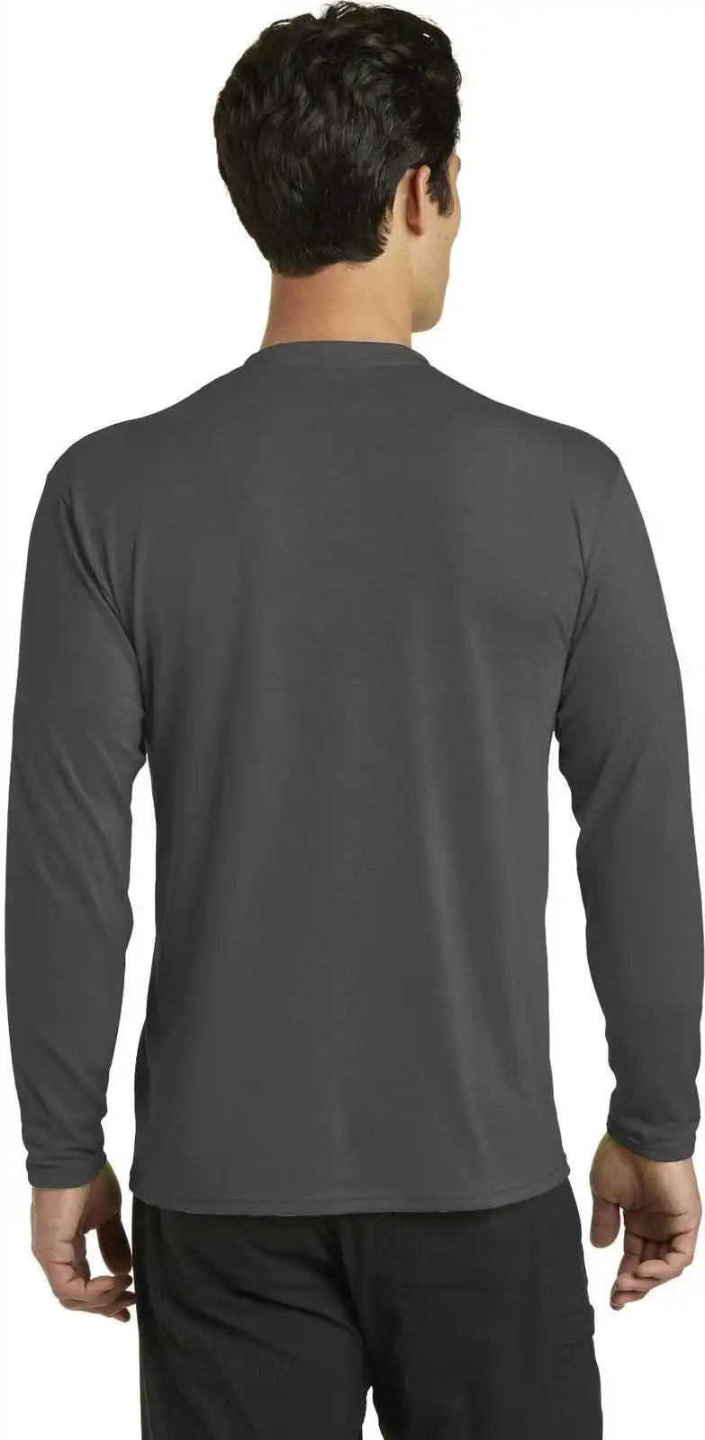 Port &amp; Company Pc381ls Long Sleeve Performance Blend Tee Charcoal