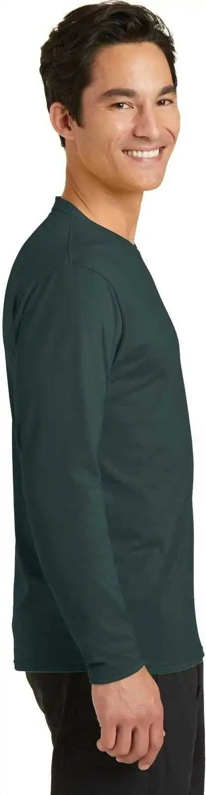Port &amp; Company Pc381ls Long Sleeve Performance Blend Tee Dark Green