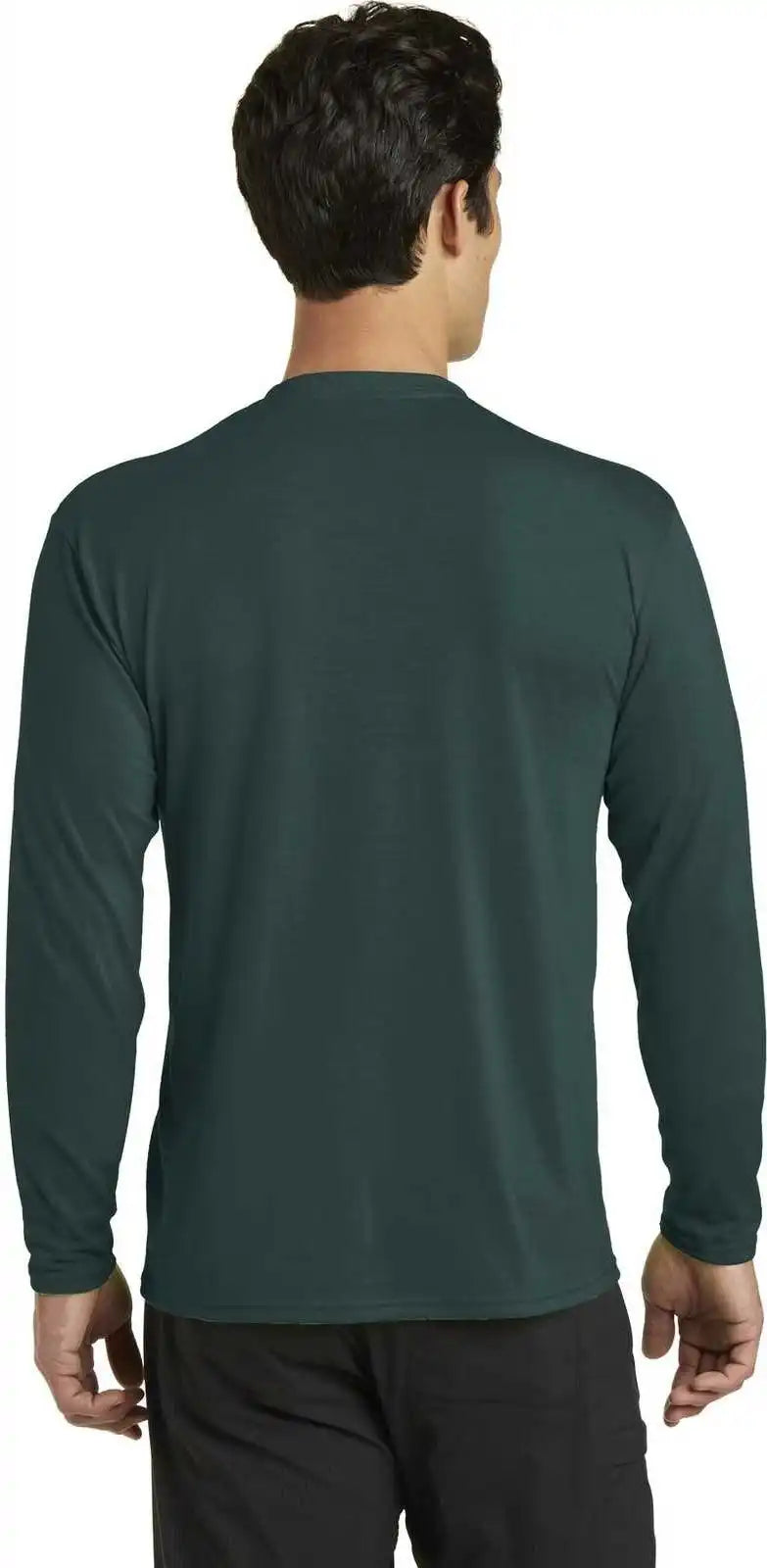 Port & Company Pc381ls Long Sleeve Performance Blend Tee Dark Green