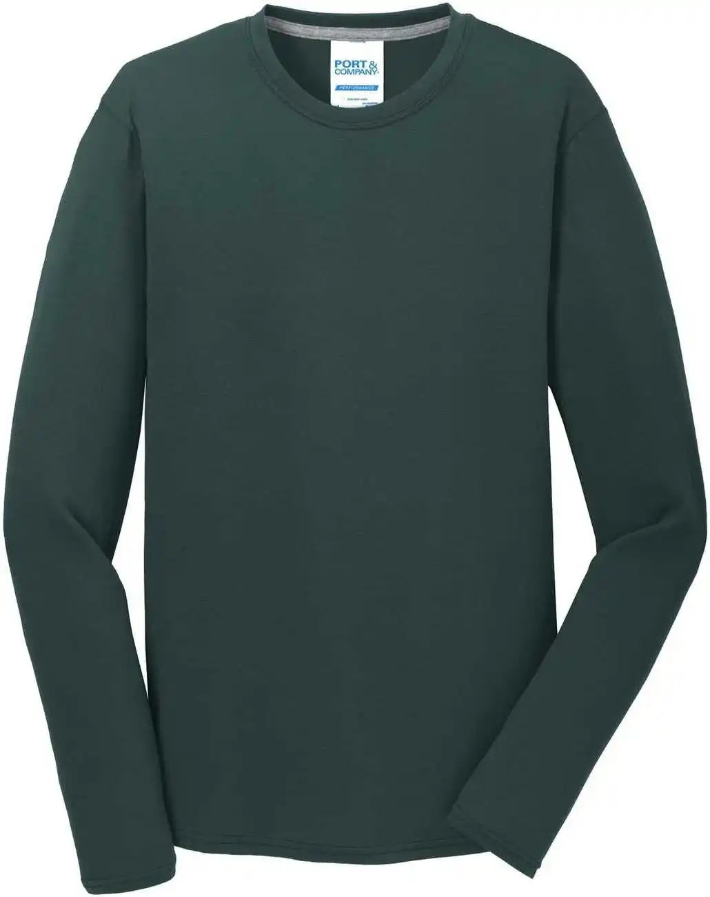Port &amp; Company Pc381ls Long Sleeve Performance Blend Tee Dark Green