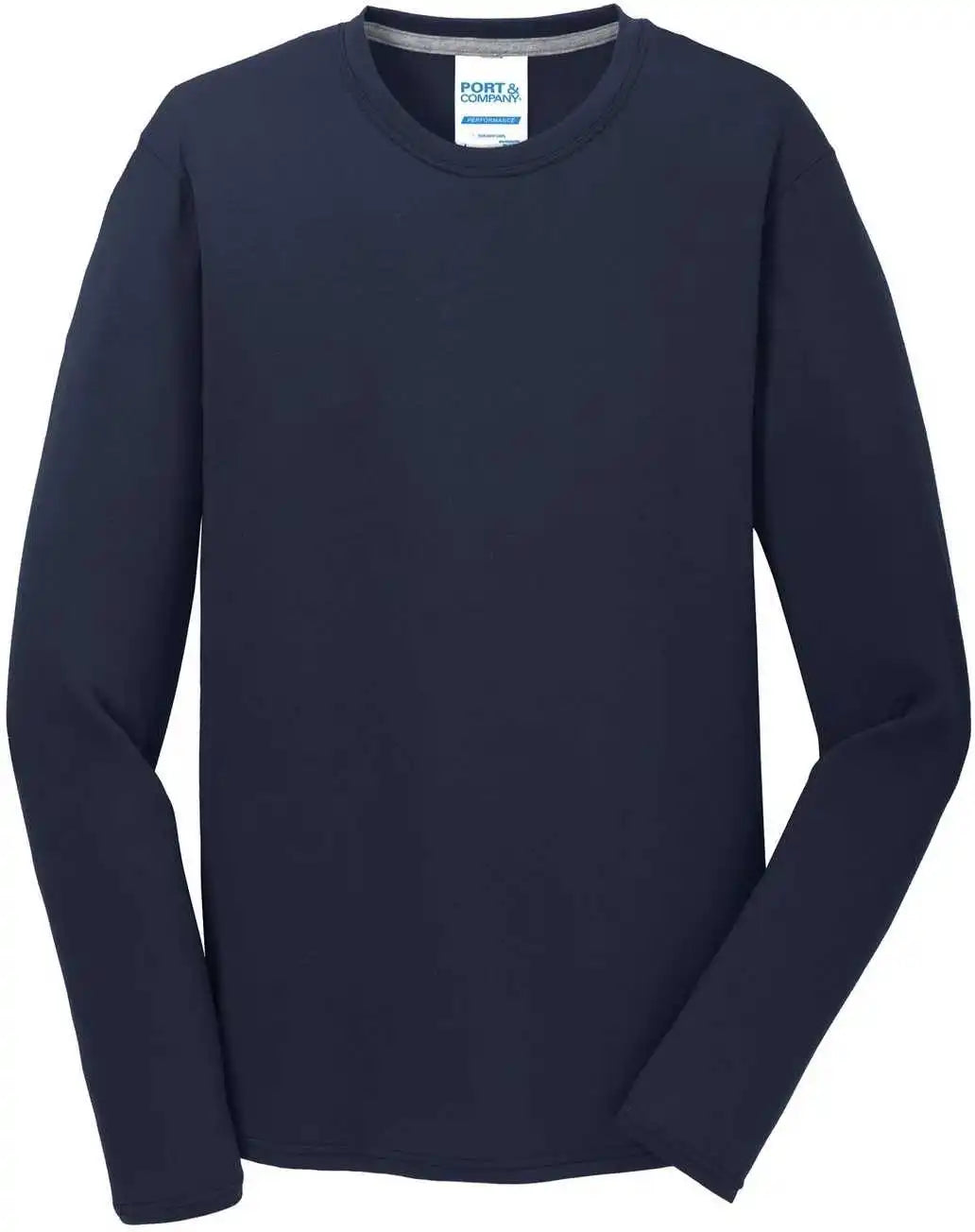 Port &amp; Company Pc381ls Long Sleeve Performance Blend Tee Deep Navy