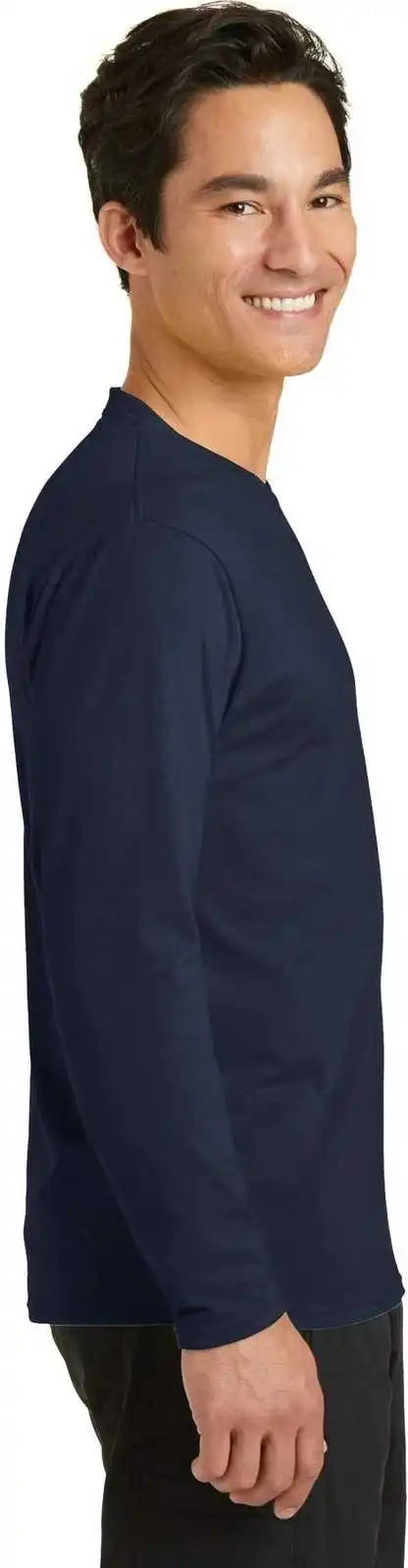 Port &amp; Company Pc381ls Long Sleeve Performance Blend Tee Deep Navy
