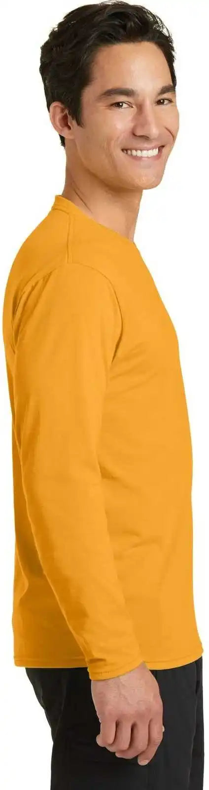 Port &amp; Company Pc381ls Long Sleeve Performance Blend Tee Gold