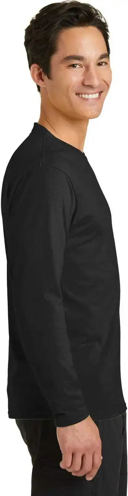Port &amp; Company Pc381ls Long Sleeve Performance Blend Tee Jet Black