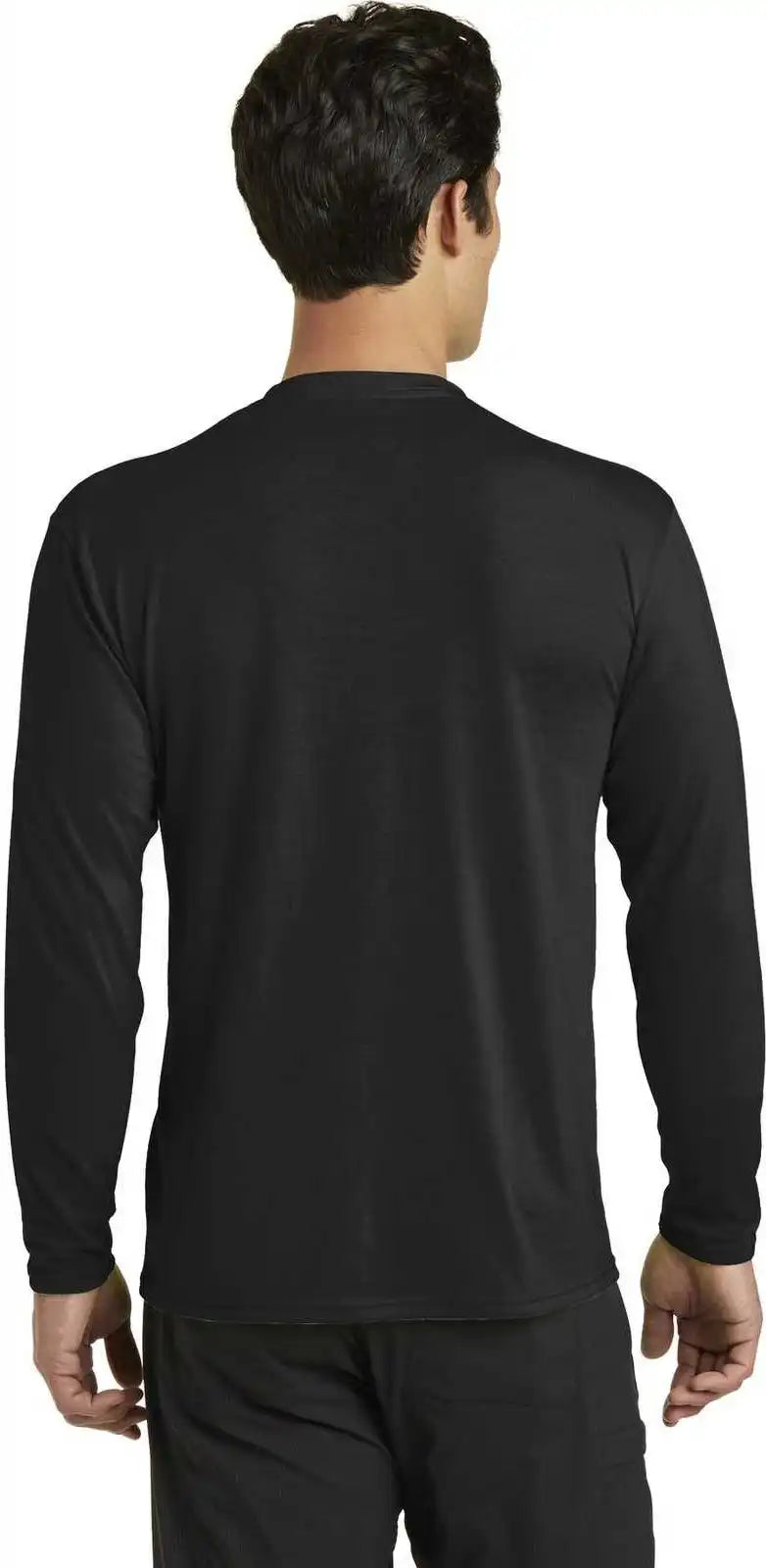 Port & Company Pc381ls Long Sleeve Performance Blend Tee Jet Black