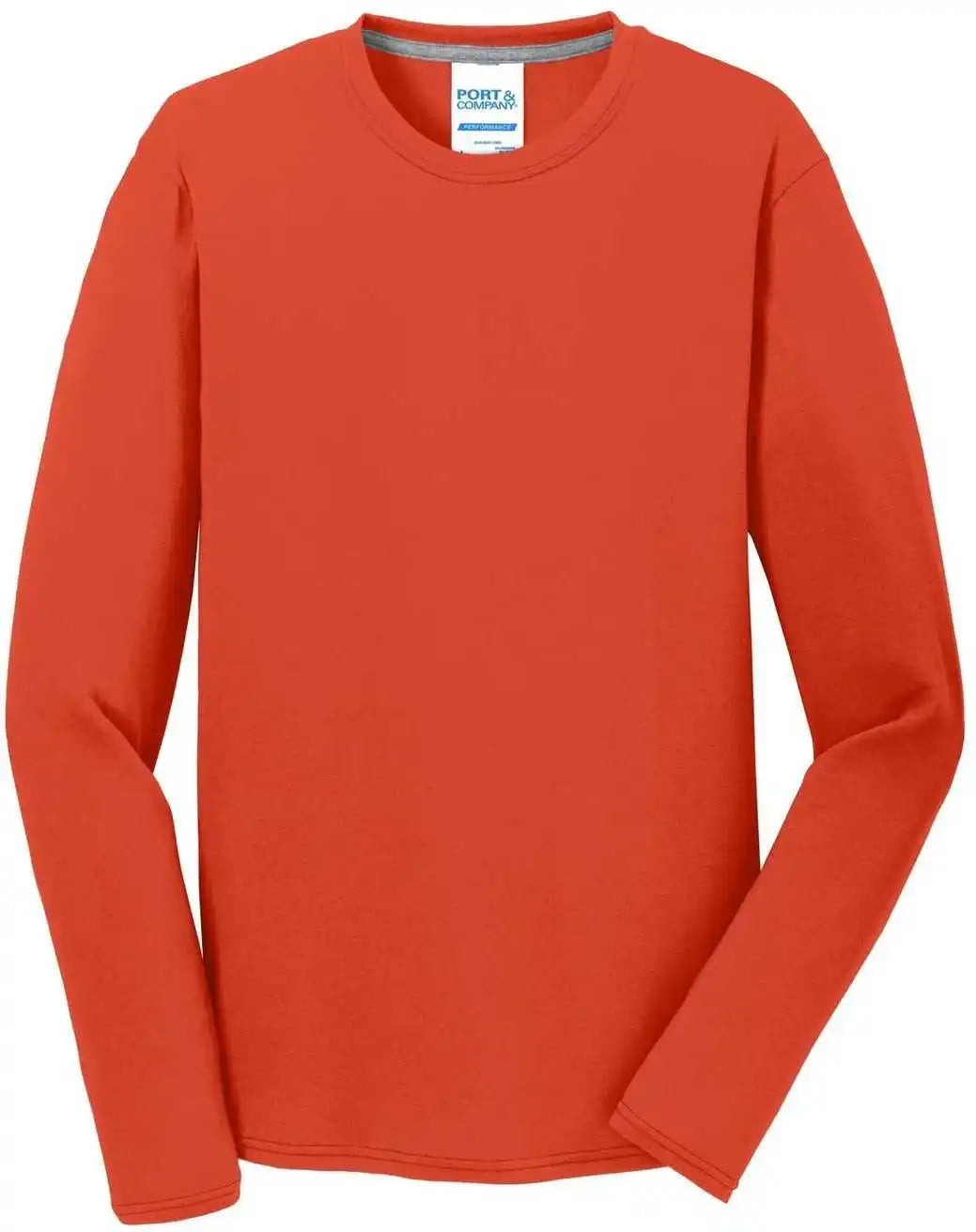 Port &amp; Company Pc381ls Long Sleeve Performance Blend Tee Orange