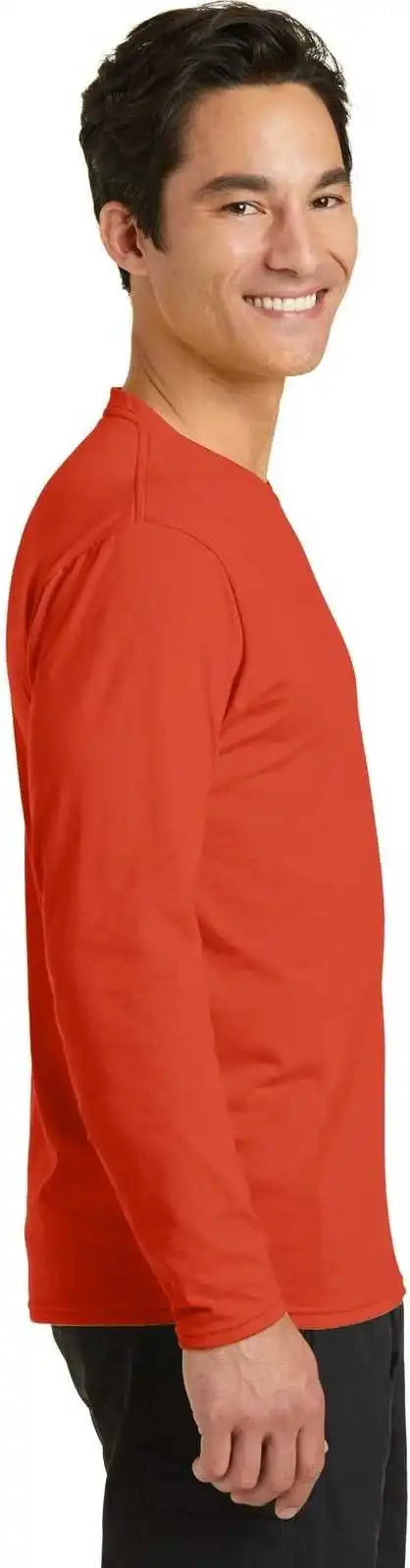 Port &amp; Company Pc381ls Long Sleeve Performance Blend Tee Orange