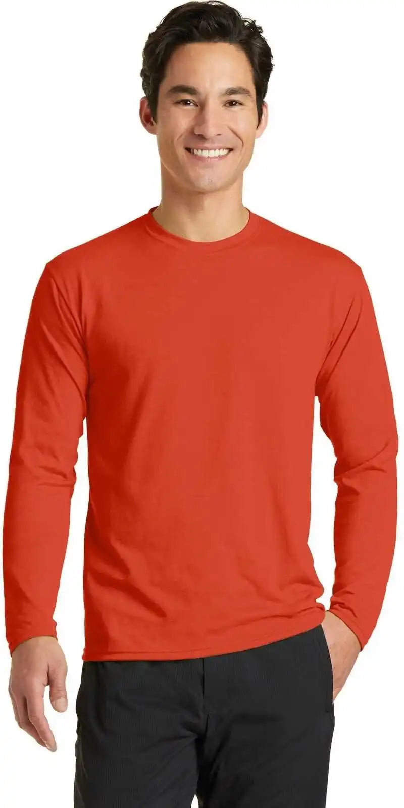 Port & Company Pc381ls Long Sleeve Performance Blend Tee Orange