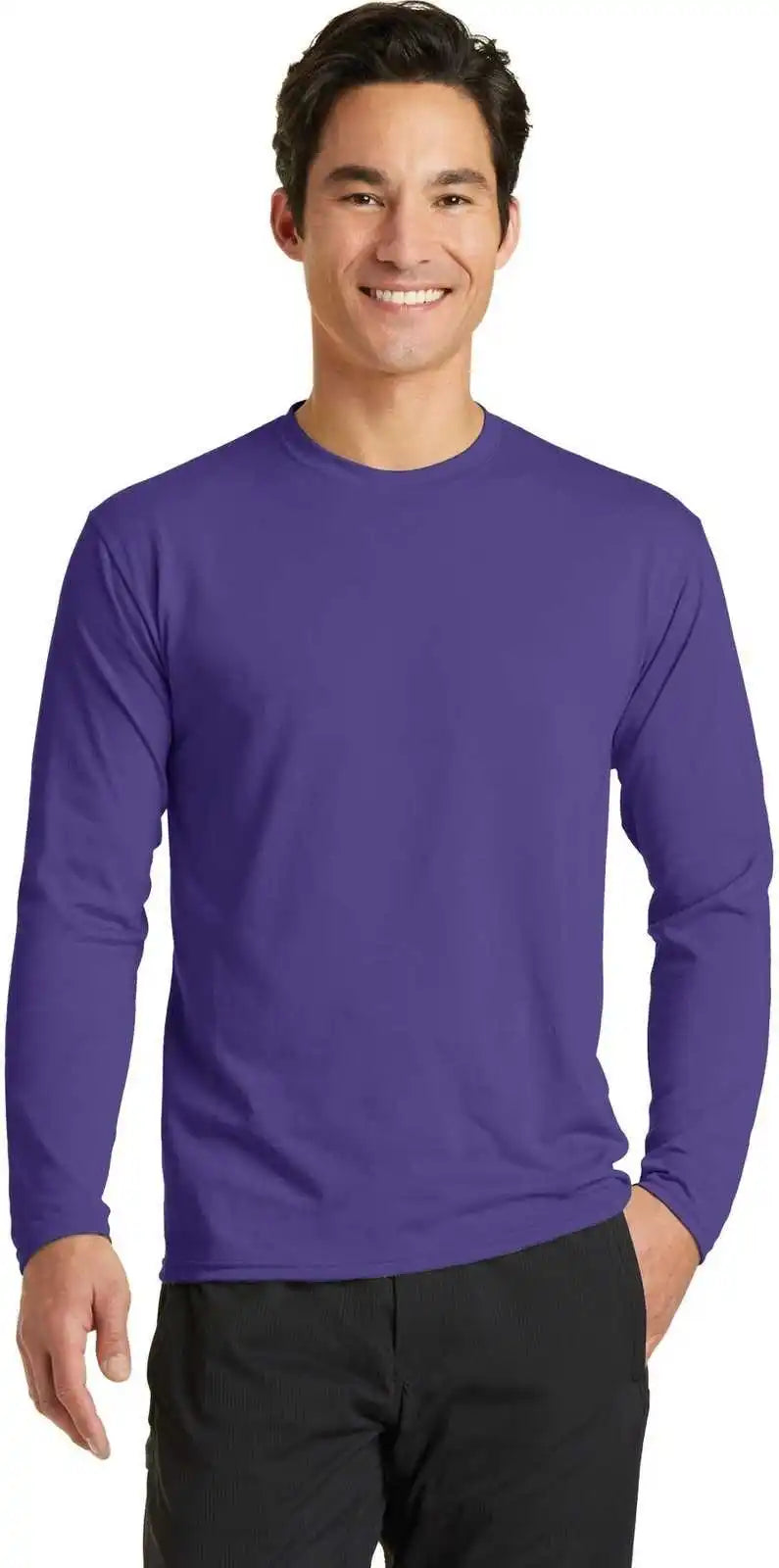 Port & Company Pc381ls Long Sleeve Performance Blend Tee - Purple