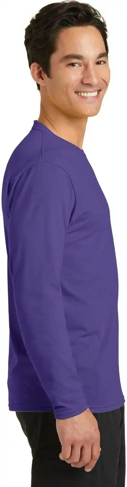 Port &amp; Company Pc381ls Long Sleeve Performance Blend Tee - Purple