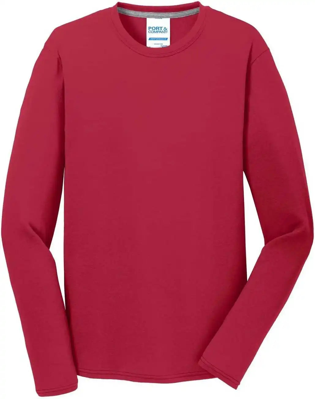 Port &amp; Company Pc381ls Long Sleeve Performance Blend Tee Red