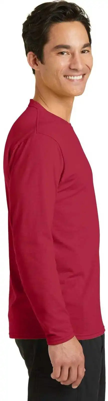 Port &amp; Company Pc381ls Long Sleeve Performance Blend Tee Red