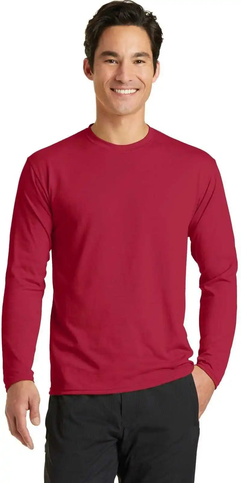Port & Company Pc381ls Long Sleeve Performance Blend Tee Red