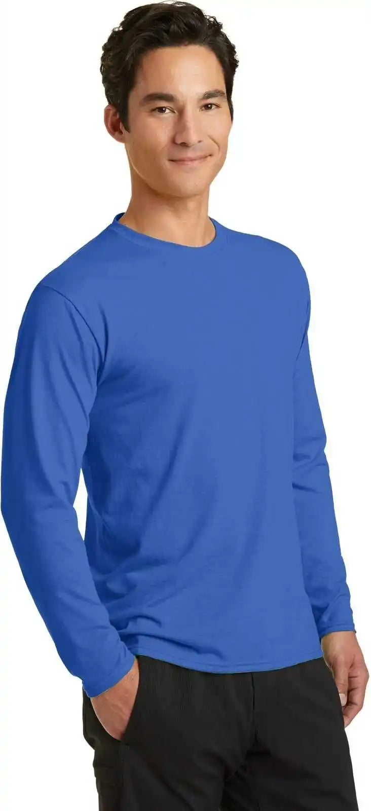 Port &amp; Company Pc381ls Long Sleeve Performance Blend Tee True Royal