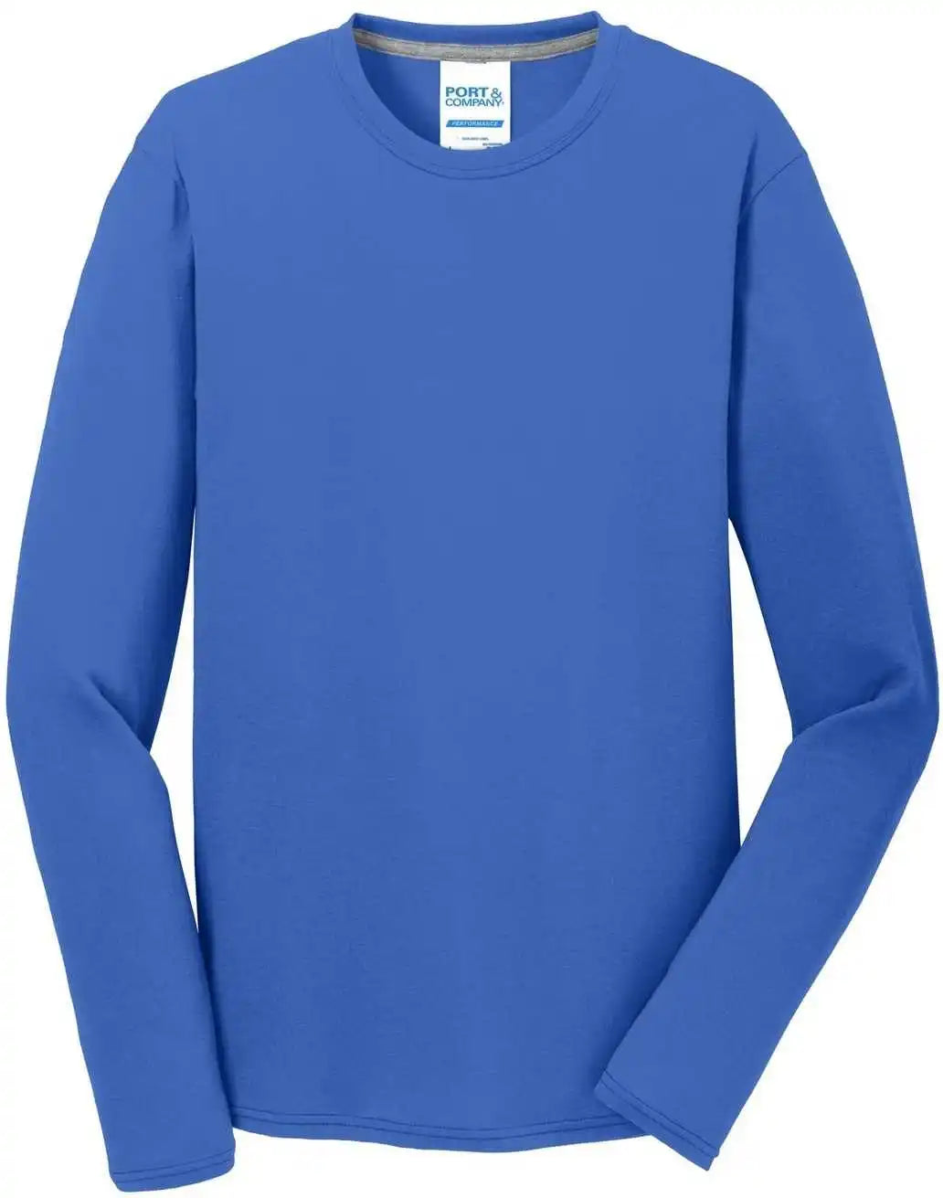 Port &amp; Company Pc381ls Long Sleeve Performance Blend Tee True Royal