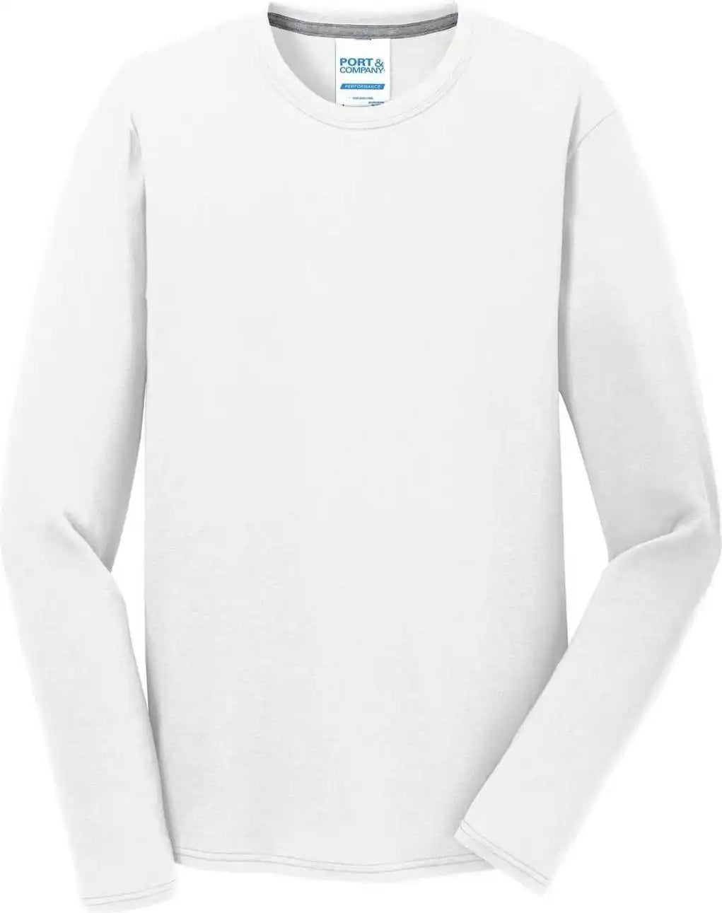 Port &amp; Company Pc381ls Long Sleeve Performance Blend Tee White