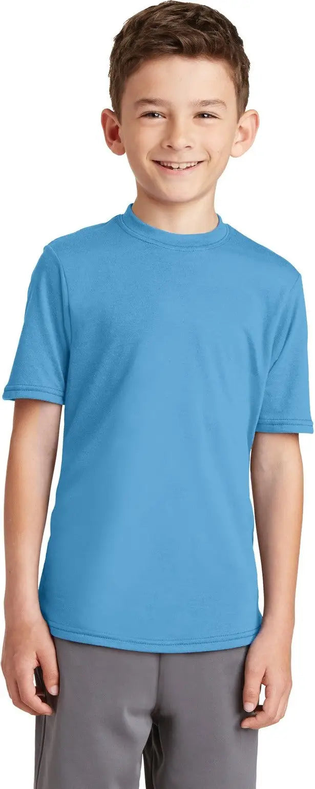 Port & Company Pc381y co Youth Performance Blend Tee - Aquatic Blue - Xs