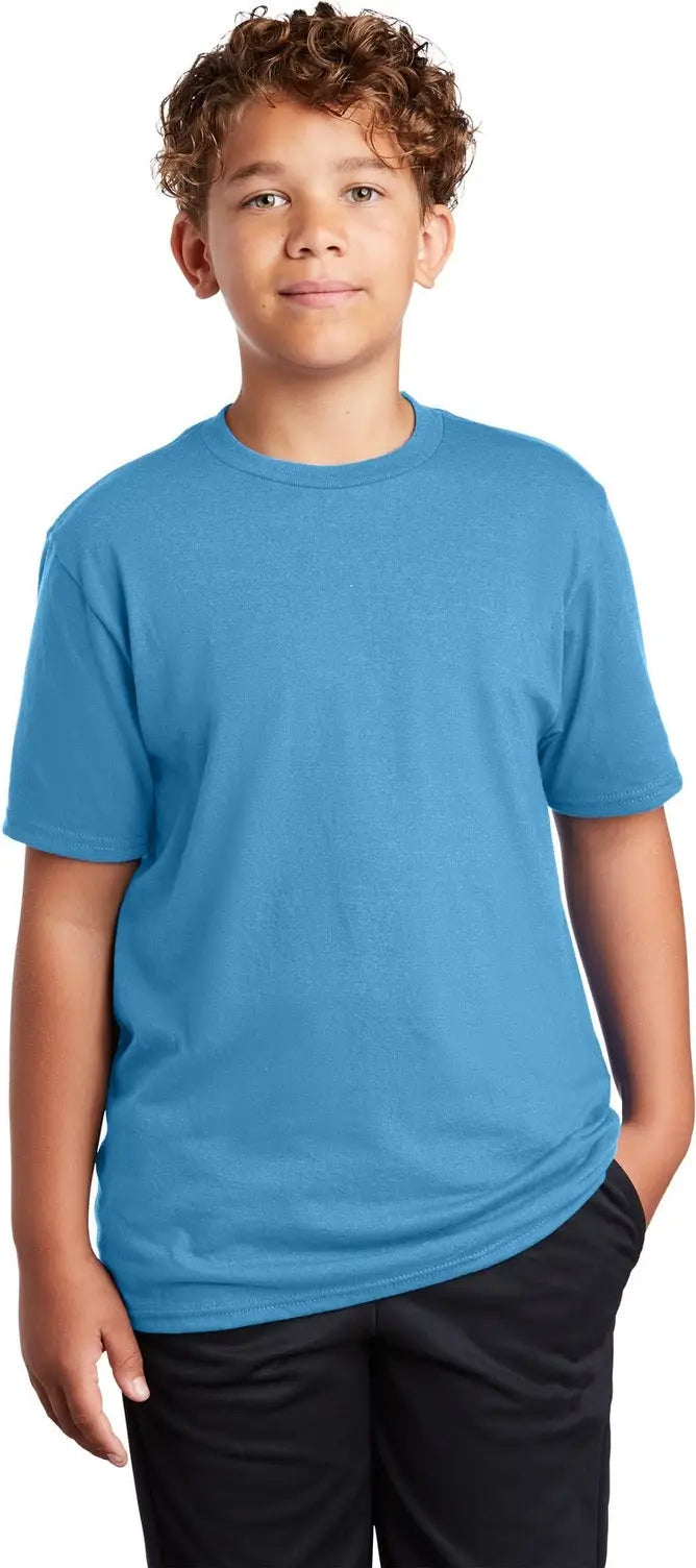 Port & Company Pc381y co Youth Performance Blend Tee - Aquatic Blue
