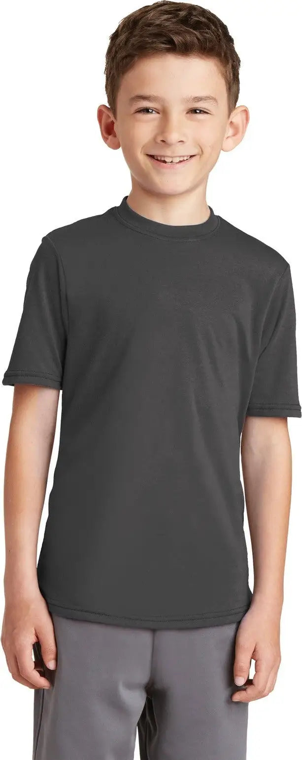 Port & Company Pc381y co Youth Performance Blend Tee - Charcoal - Xs