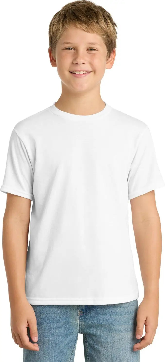Port & Company Pc381y co Youth Performance Blend Tee - White