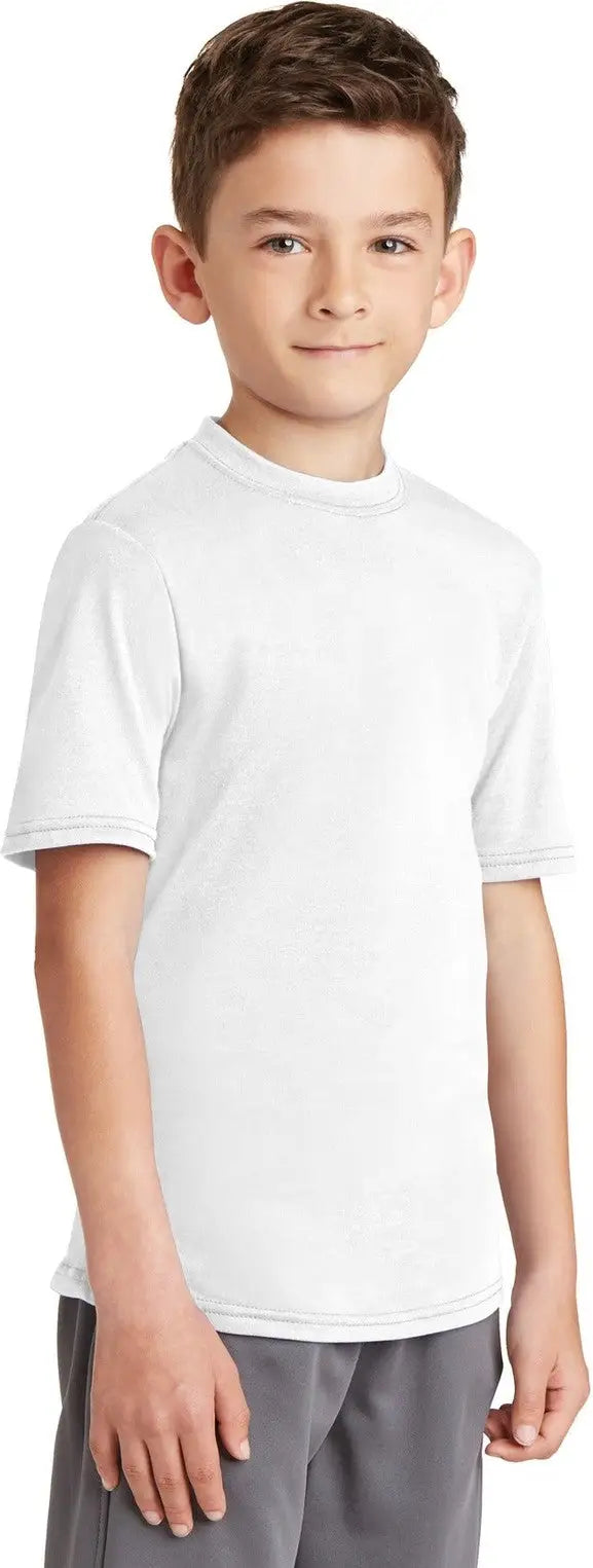 Port & Company Pc381y co Youth Performance Blend Tee - White