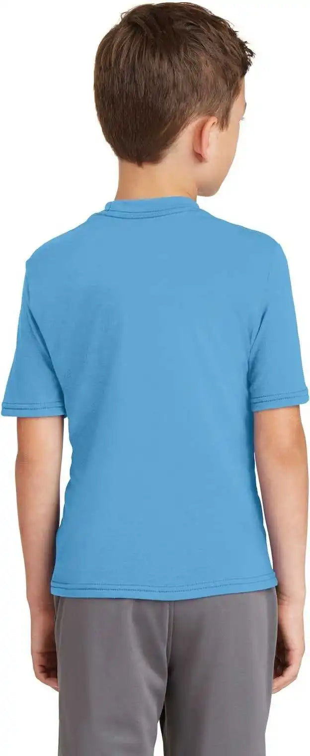Port & Company Pc381y Youth Performance Blend Tee Aquatic Blue