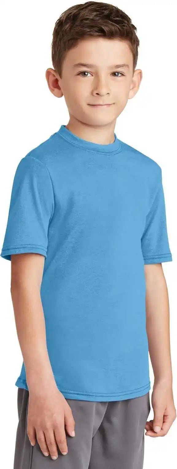 Port & Company Pc381y Youth Performance Blend Tee Aquatic Blue