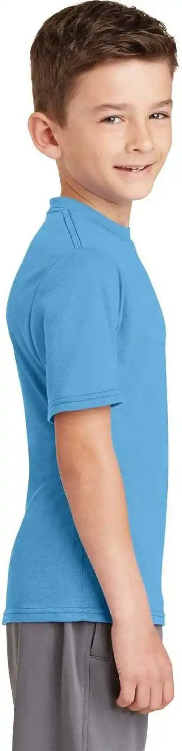 Port & Company Pc381y Youth Performance Blend Tee Aquatic Blue