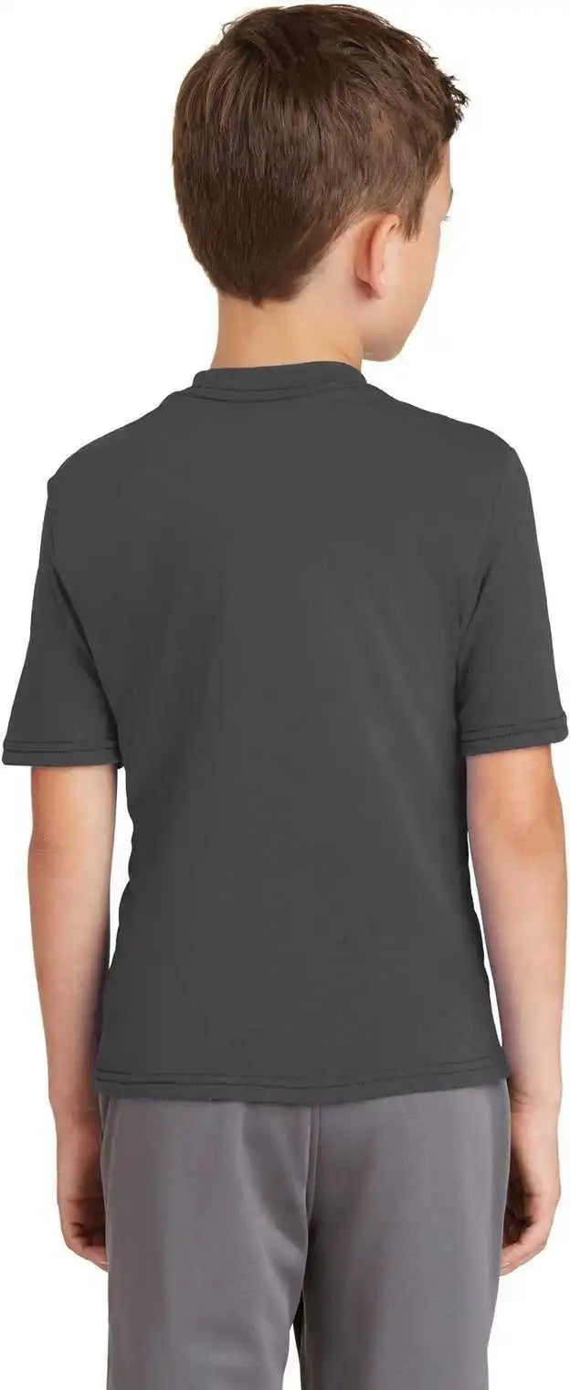 Port & Company Pc381y Youth Performance Blend Tee Charcoal