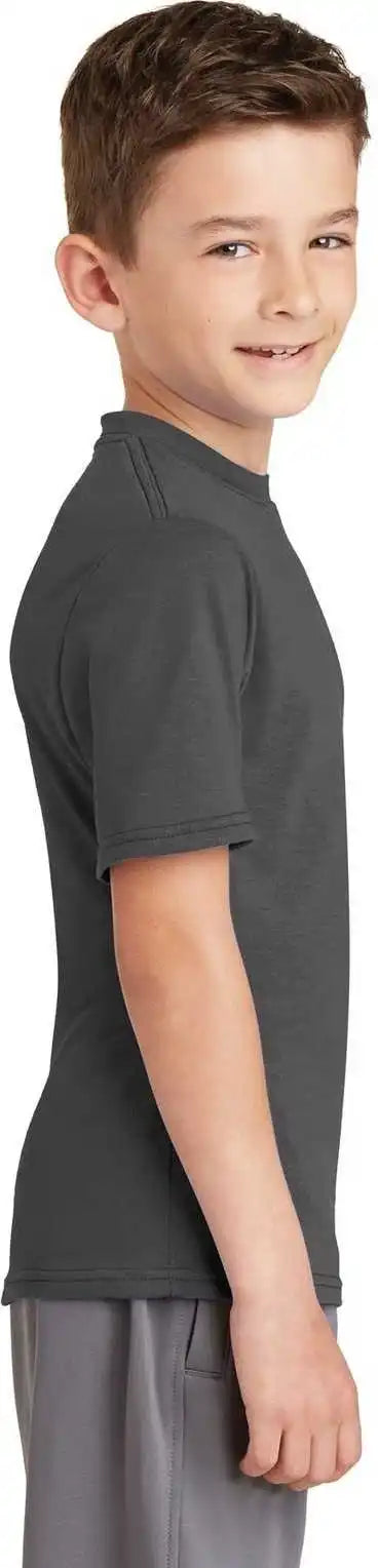 Port &amp; Company Pc381y Youth Performance Blend Tee Charcoal