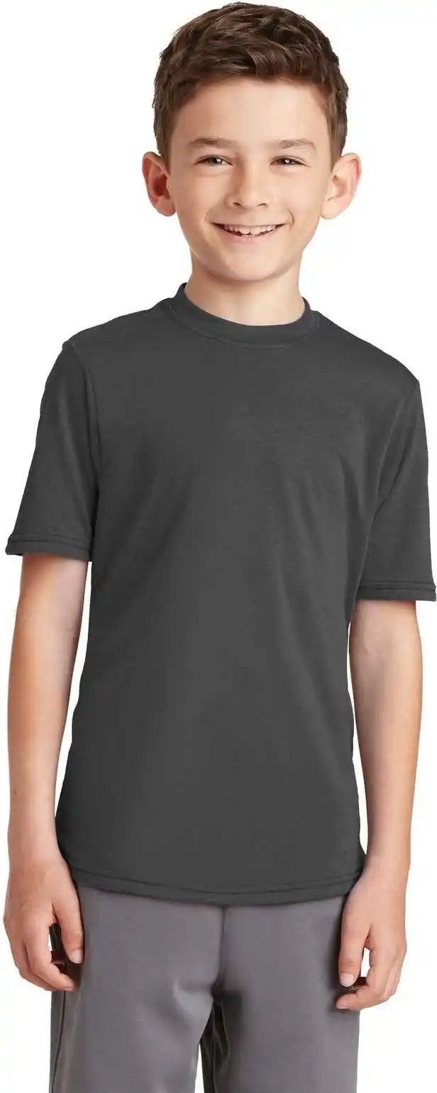 Port & Company Pc381y Youth Performance Blend Tee Charcoal